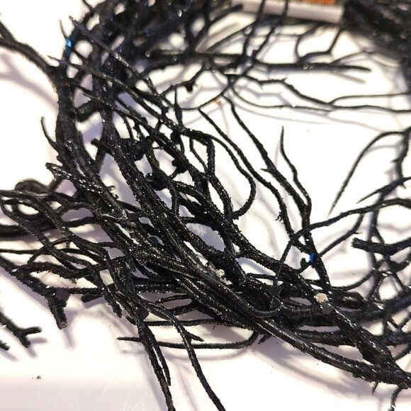 Thorny Stem Vine Garland Sparkling Glitter 70" Floral Wreath Orange or Black - Picture 6 of 7